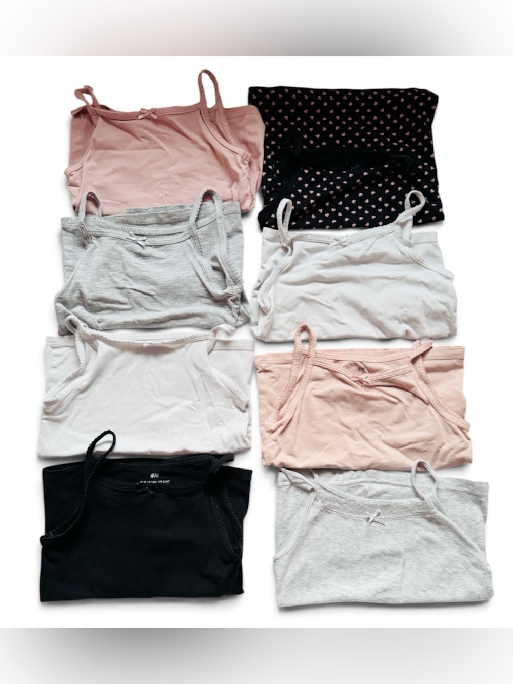 H&M Girls Camisole Undershirts Tank Tops Bundle of 8 Size 3-4T Preschool